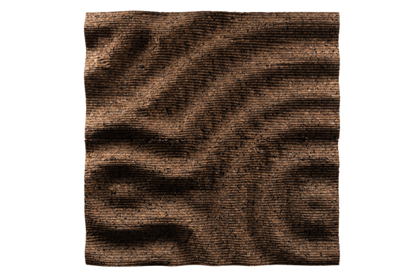 Ein braun-schwarzer strukturierter Teppich auf weißem Hintergrund mit weißem Hintergrund und einem schwarz-braunen Muster, moosbild, mooswand, moos pflanzen, moos, moos deko, moos art